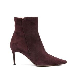 Roberto Festa Burgundy Silk And Nylon Ankle Boots - NWT
